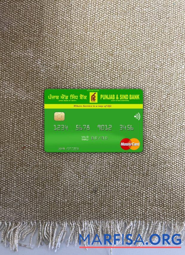 Downloadable India Punjab and Sind Bank mastercard photolook front template